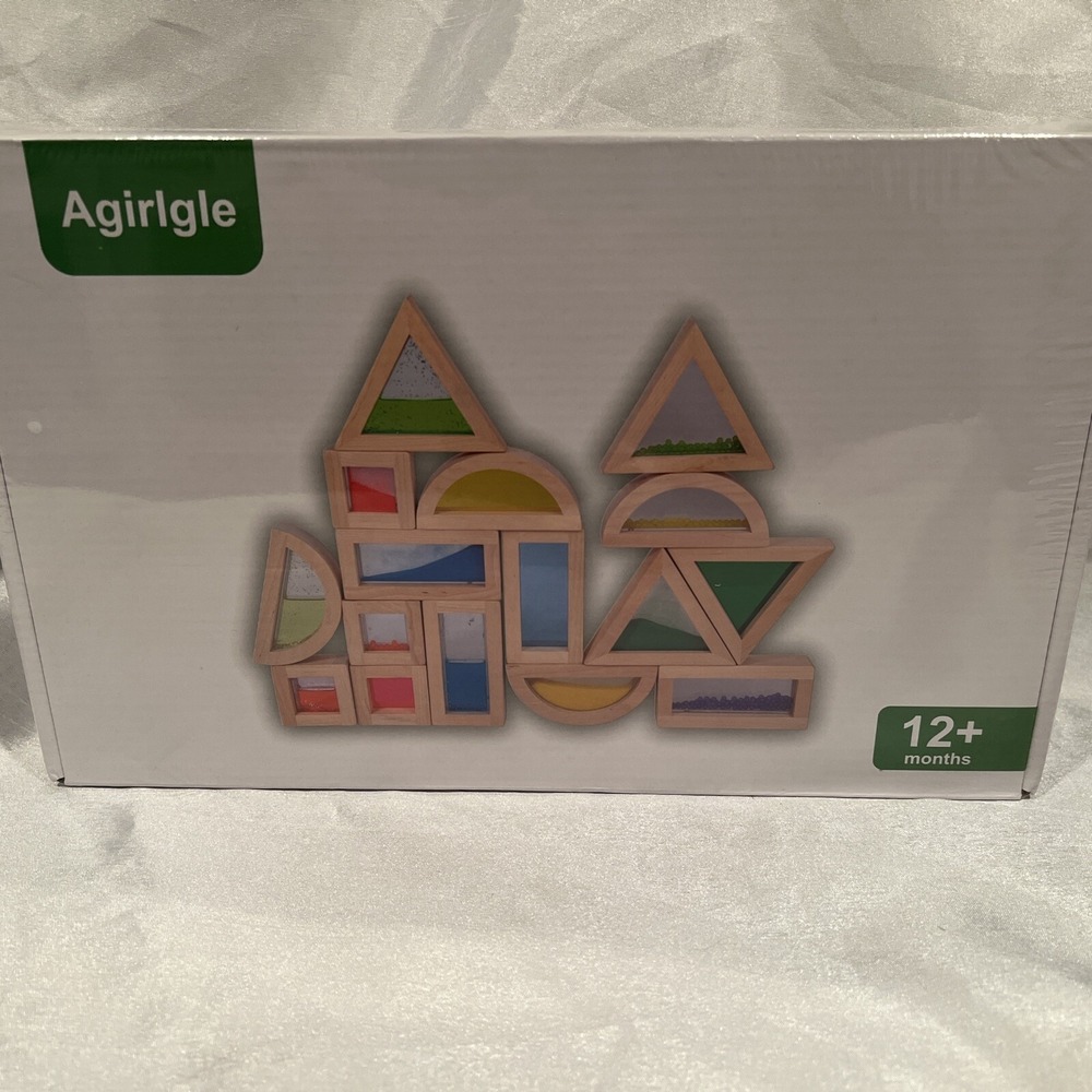 New-Rainbow Building Blocks Transparent Building Blocks Stacking -see Through